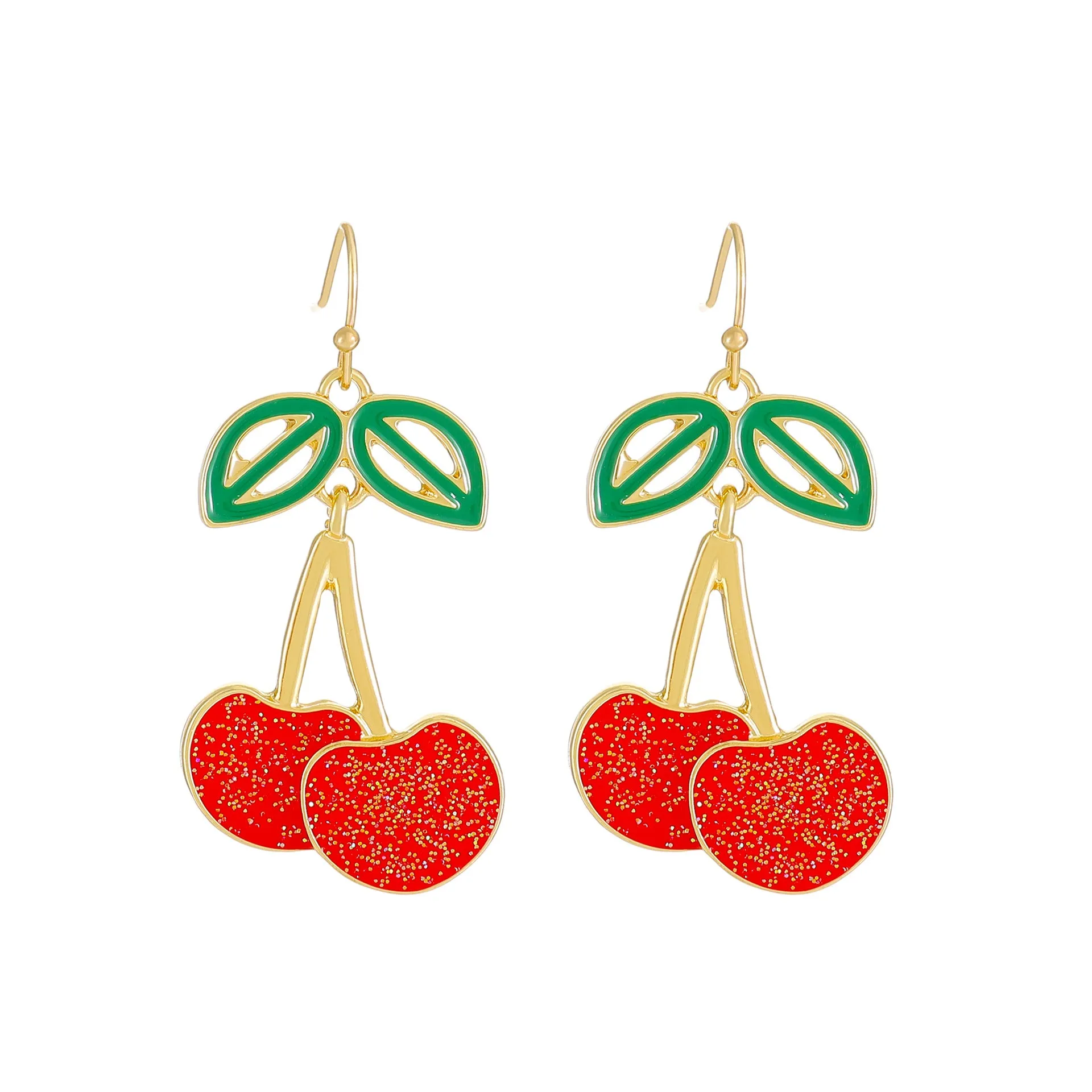 Wholesale long cherry creative design cute earrings