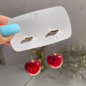 Wholesale long cherry creative design cute earrings