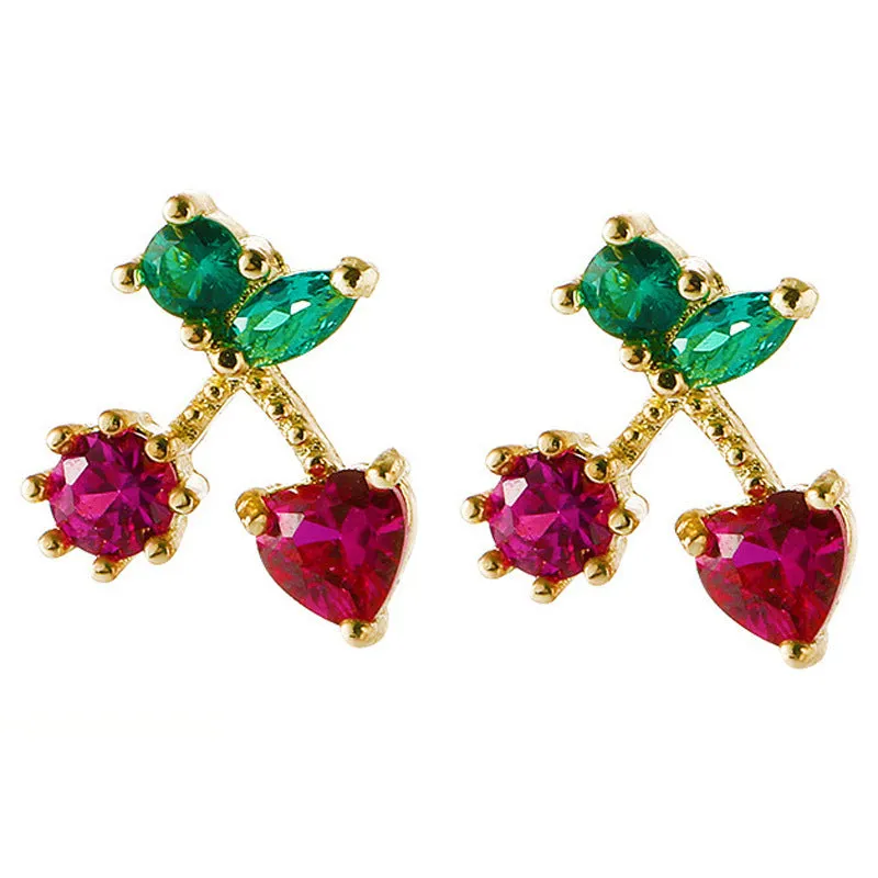 Wholesale long cherry creative design cute earrings