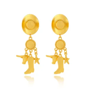Wholesale Long cowboy hat boots western Earrings