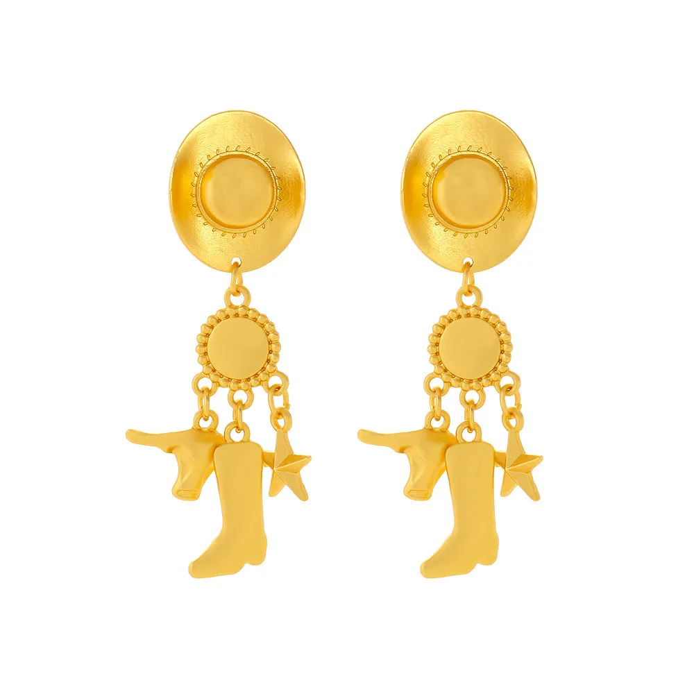 Wholesale Long cowboy hat boots western Earrings