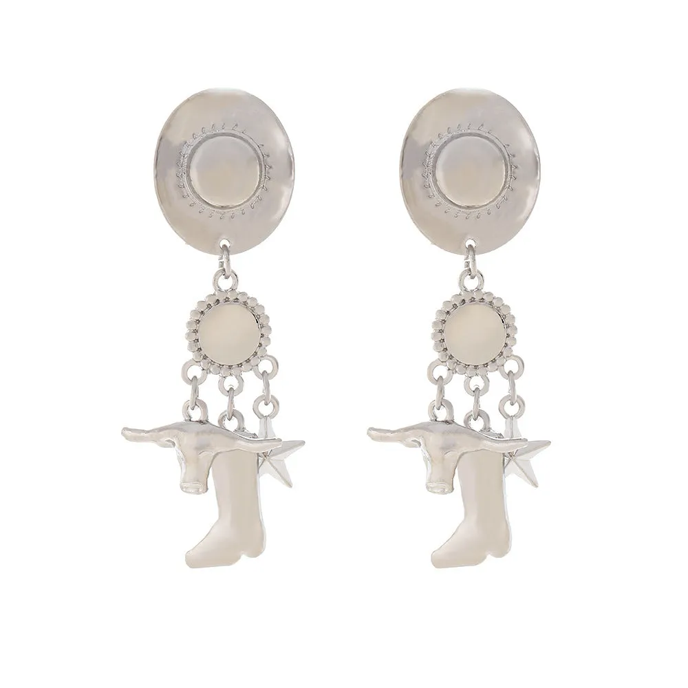 Wholesale Long cowboy hat boots western Earrings