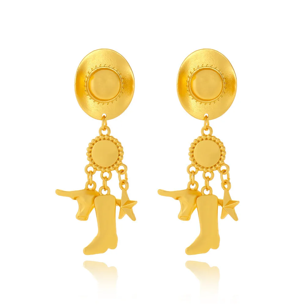 Wholesale Long cowboy hat boots western Earrings