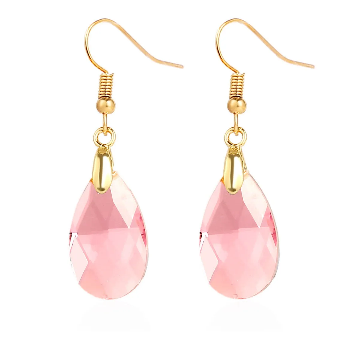Wholesale Long crystal high-grade colorful crystal water drop earrings