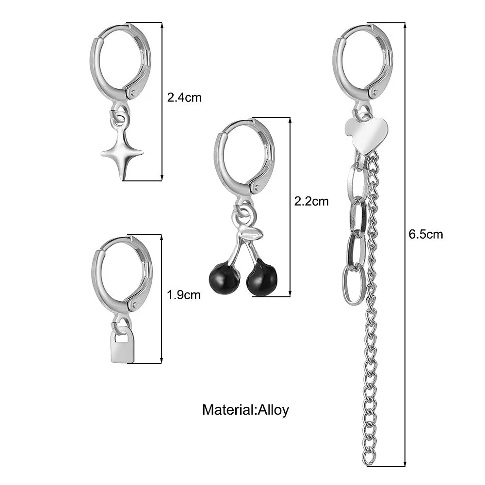 Wholesale Love Bear Alloy Ear Studs Set of 6