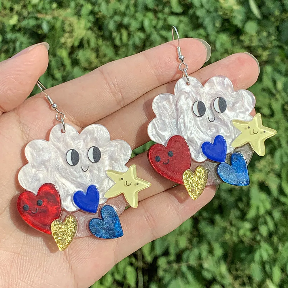 Wholesale Love Cloud Expression Earrings