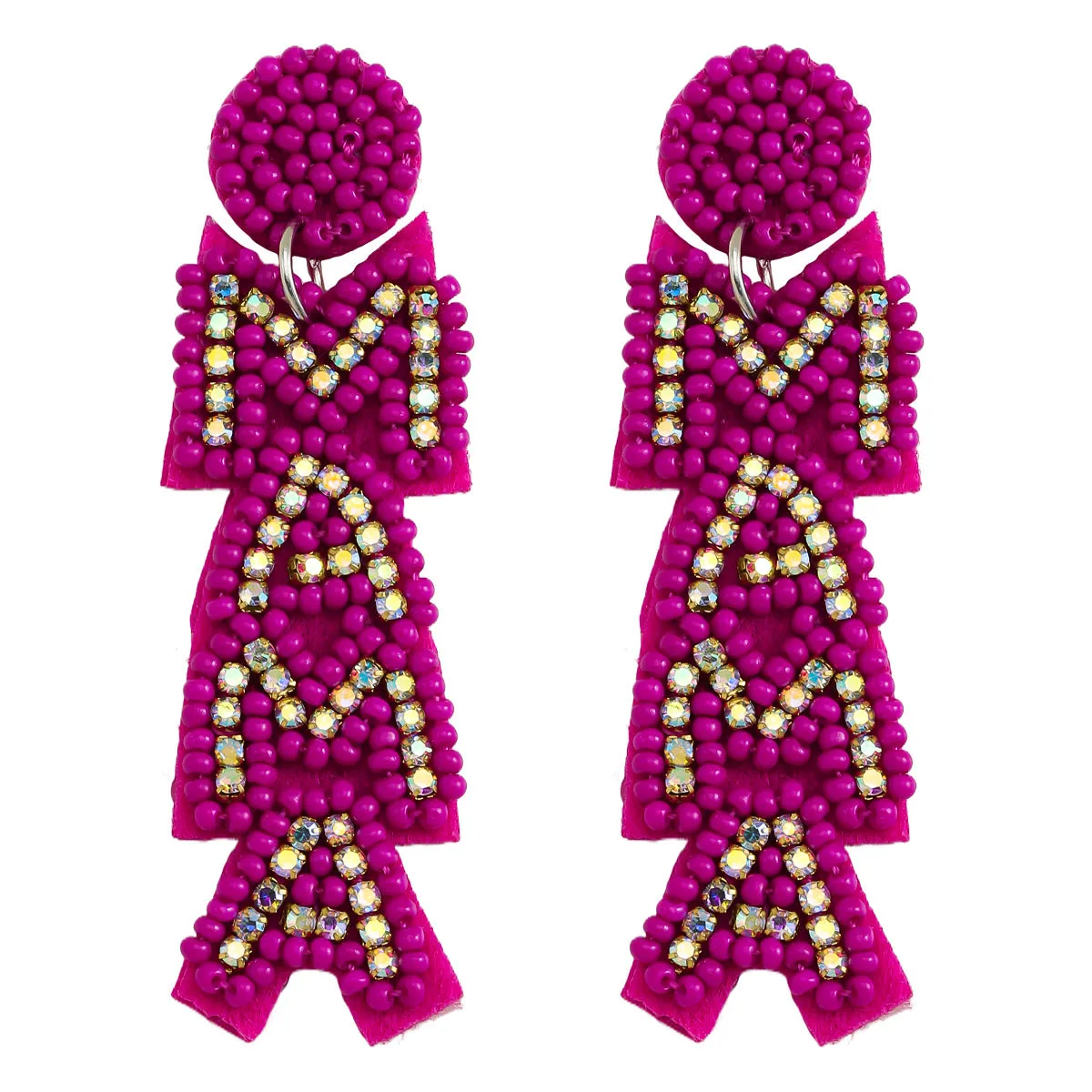 Wholesale MAMA Rice Pearl Diamond Earrings