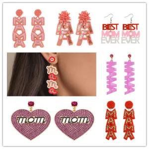 Wholesale MAMA Rice Pearl Diamond Earrings