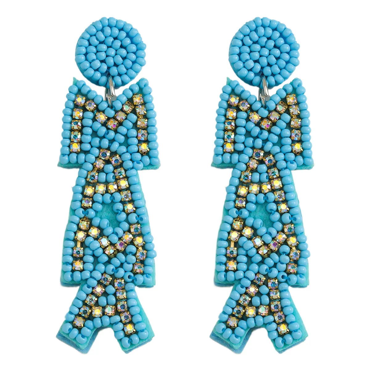 Wholesale MAMA Rice Pearl Diamond Earrings