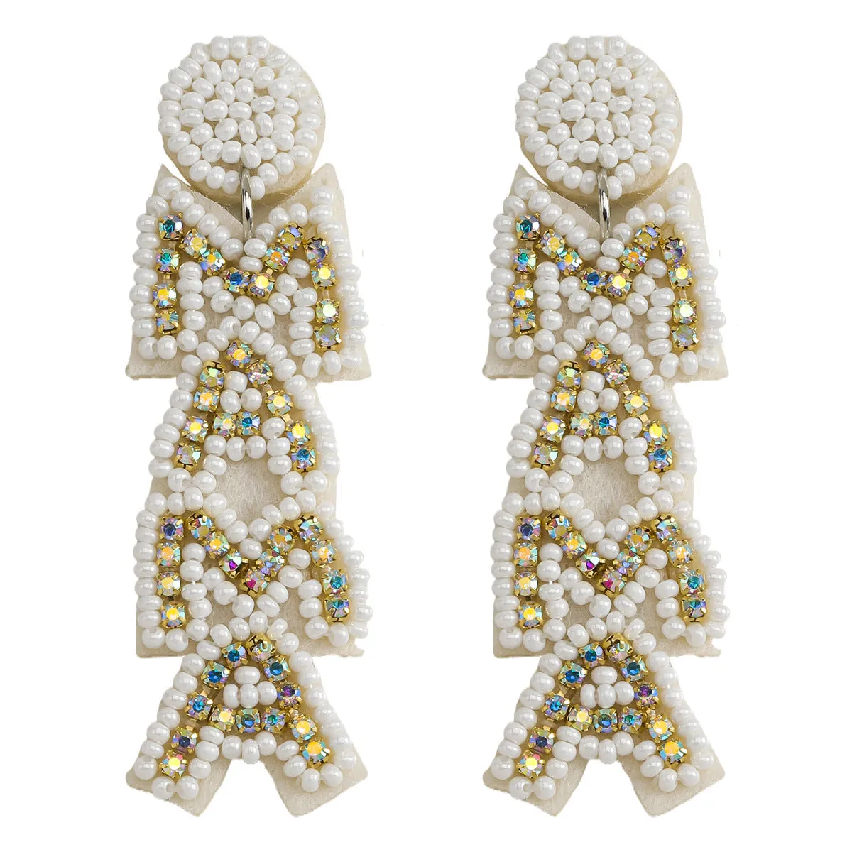 Wholesale MAMA Rice Pearl Diamond Earrings