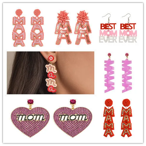 Wholesale MAMA Rice Pearl Diamond Earrings