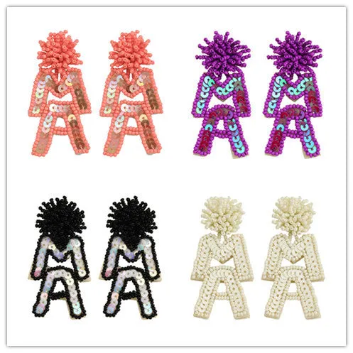 Wholesale MAMA Rice Pearl Diamond Earrings