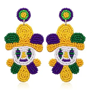 Wholesale Mask Alphabet Clown Carnival Beads Earrings