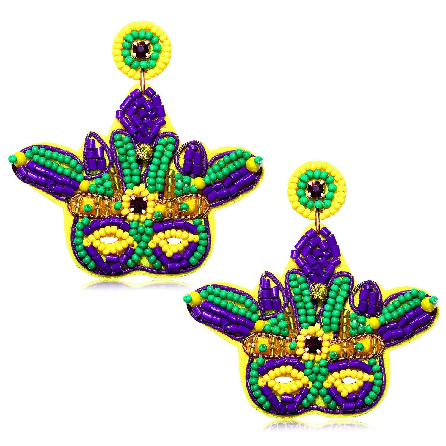Wholesale Mask Alphabet Clown Carnival Beads Earrings