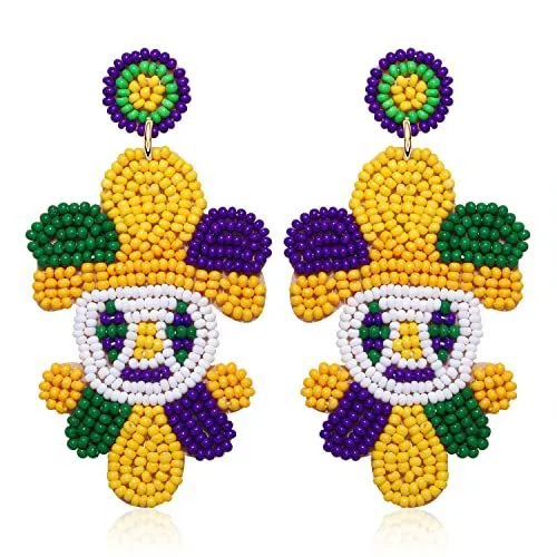 Wholesale Mask Alphabet Clown Carnival Beads Earrings