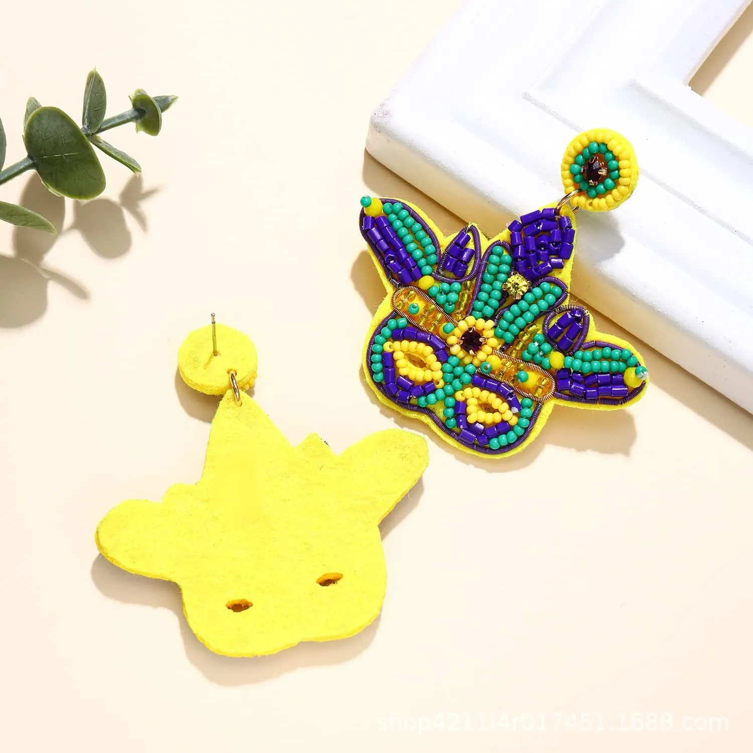 Wholesale Mask Alphabet Clown Carnival Beads Earrings