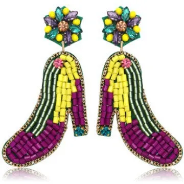 Wholesale Mask Alphabet Clown Carnival Beads Earrings