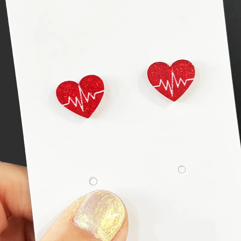 Wholesale Medical Staff Holiday Gift Jewelry Teeth Nurses Clothing Nurses Hat Love Shiny Small Earrings