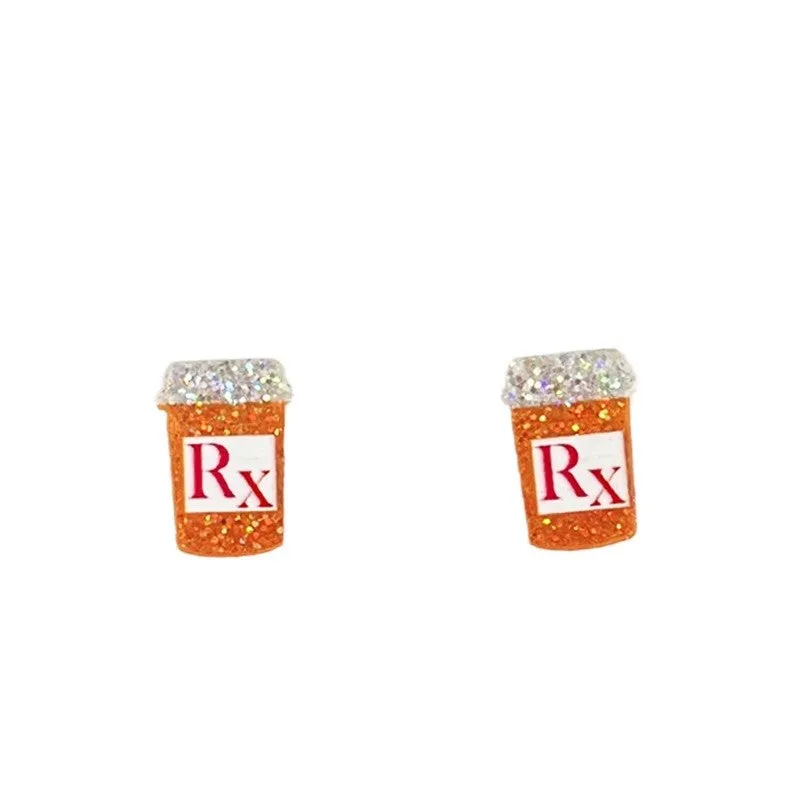 Wholesale Medical Staff Holiday Gift Jewelry Teeth Nurses Clothing Nurses Hat Love Shiny Small Earrings