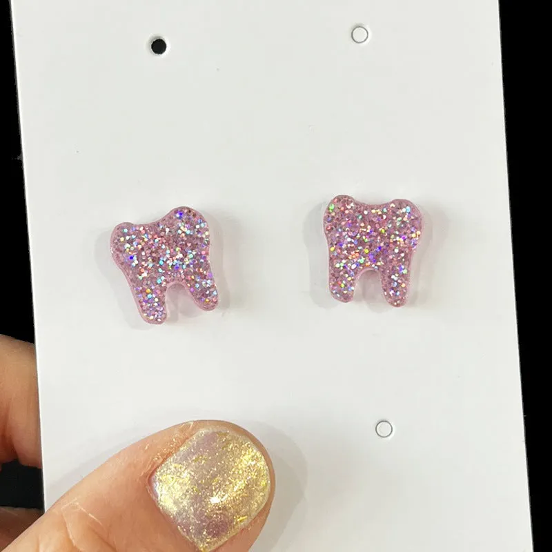 Wholesale Medical Staff Holiday Gift Jewelry Teeth Nurses Clothing Nurses Hat Love Shiny Small Earrings