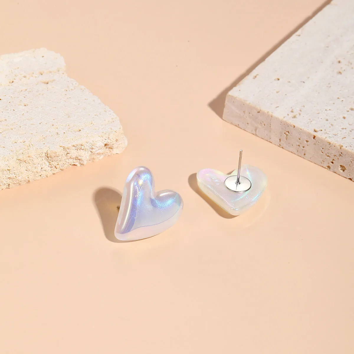 Wholesale Mermaid Heart Pearl Alloy Ear Studs