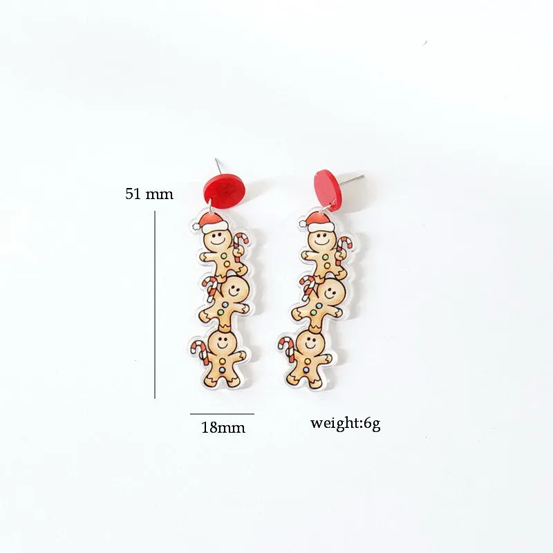 Wholesale Merry Christmas Christmas Socks Sloth Red Wine Bottle Wine Glass Earrings