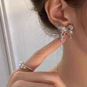 Wholesale Metal Butterfly Zircon Alloy Earrings