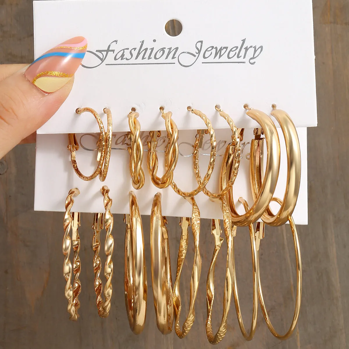 Wholesale Metal Hoop Square Geometric Earrings