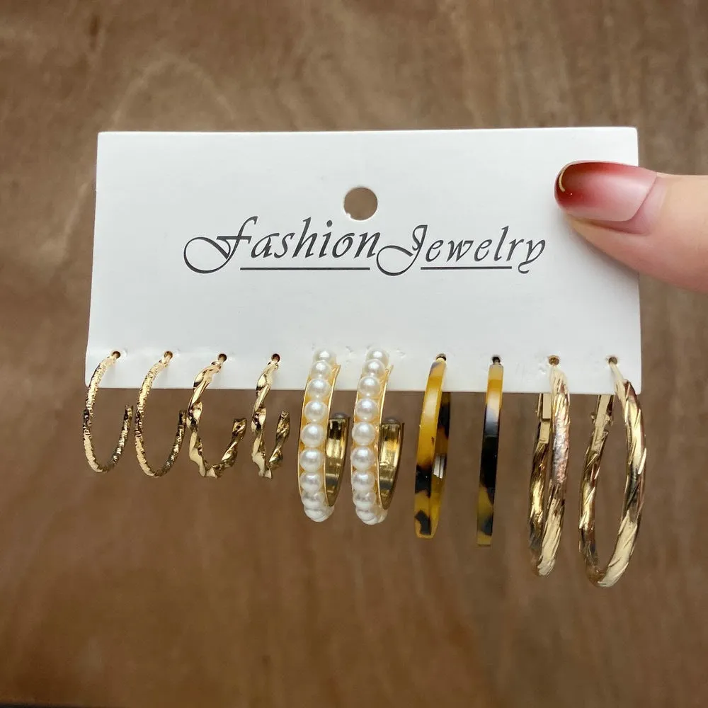 Wholesale Metal Hoop Square Geometric Earrings