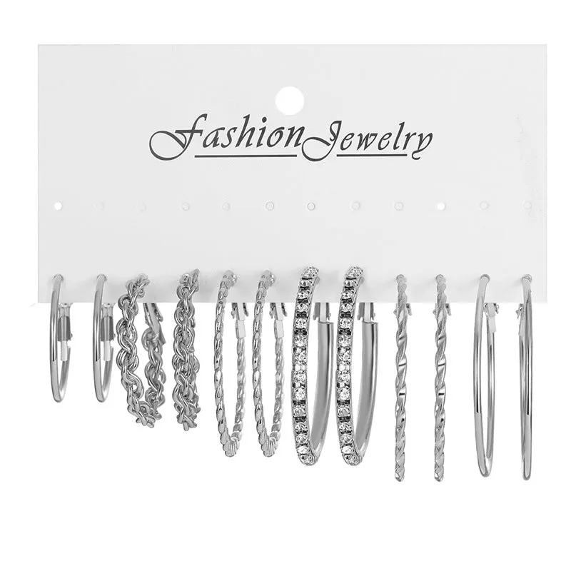Wholesale Metal Hoop Square Geometric Earrings