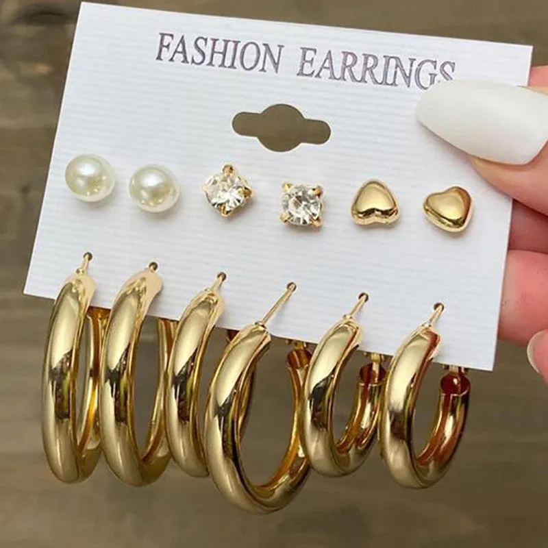 Wholesale Metal Hoop Square Geometric Earrings