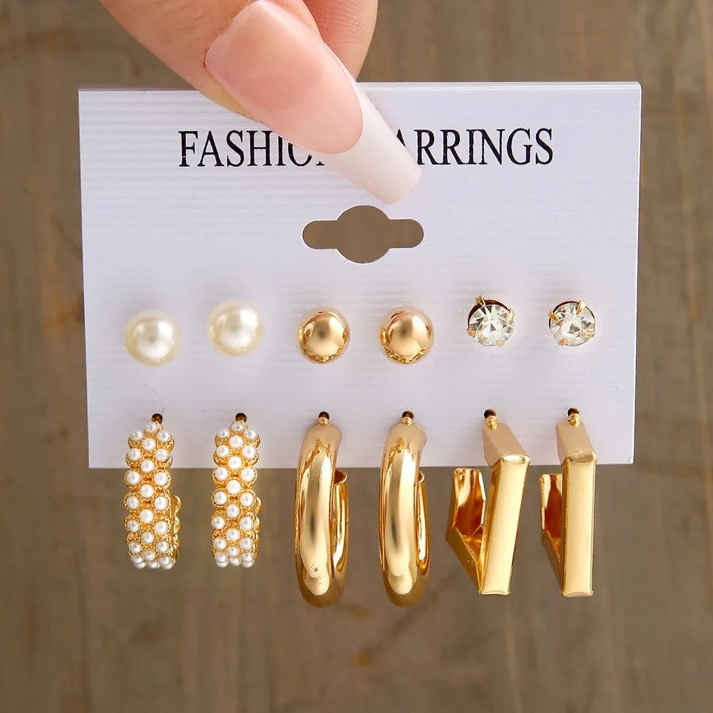 Wholesale Metal Hoop Square Geometric Earrings