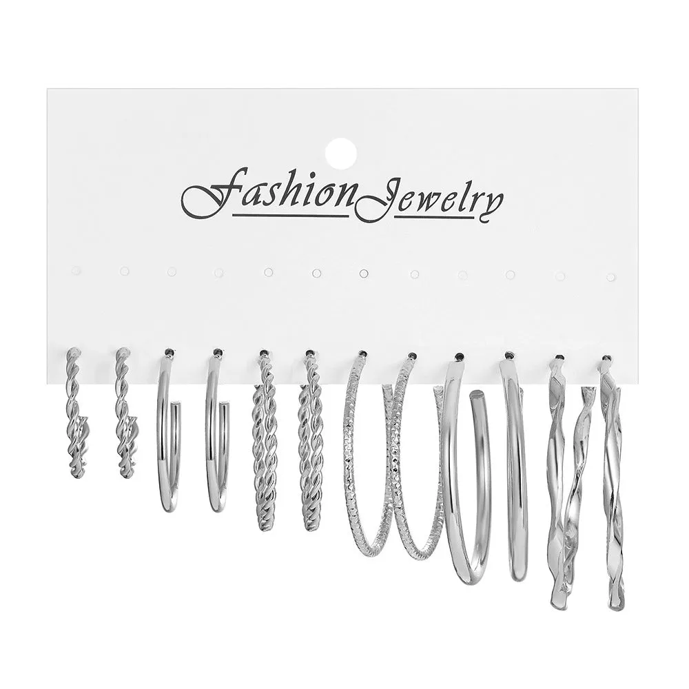 Wholesale Metal Hoop Square Geometric Earrings