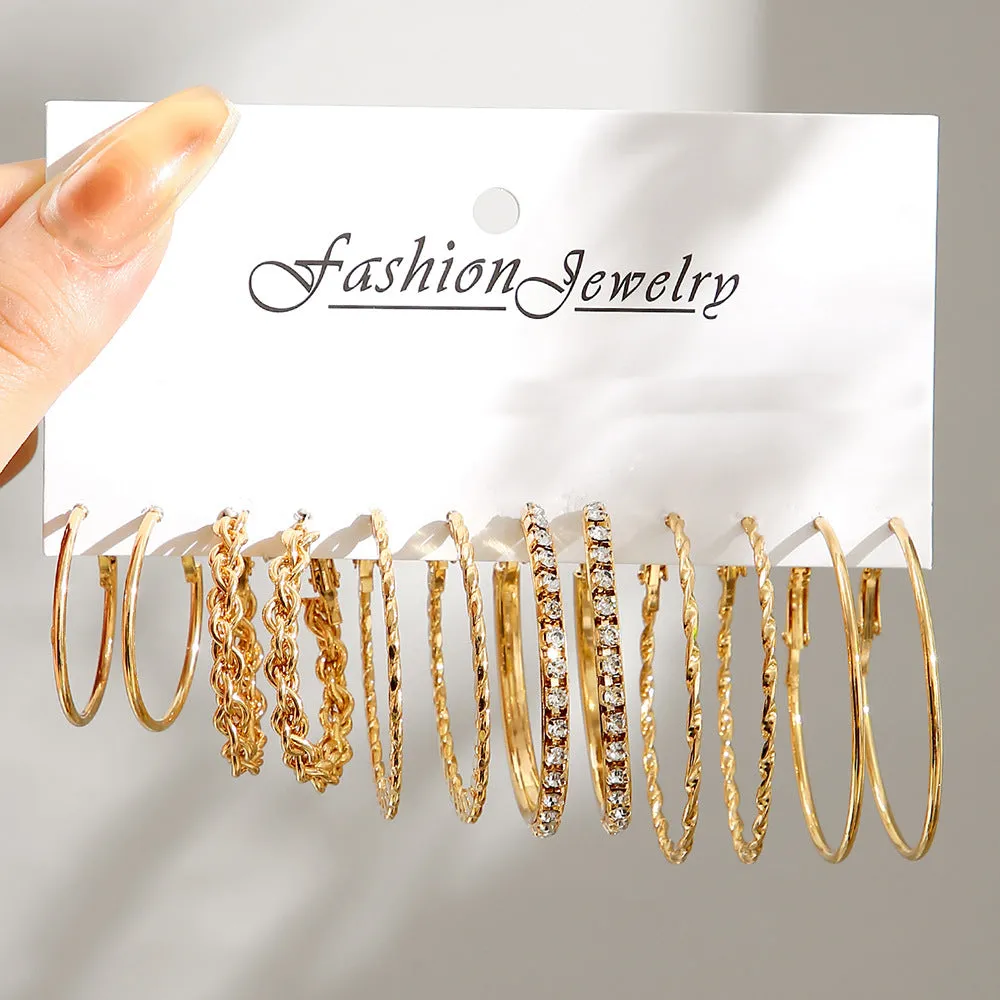 Wholesale Metal Hoop Square Geometric Earrings