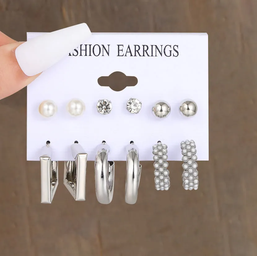 Wholesale Metal Hoop Square Geometric Earrings
