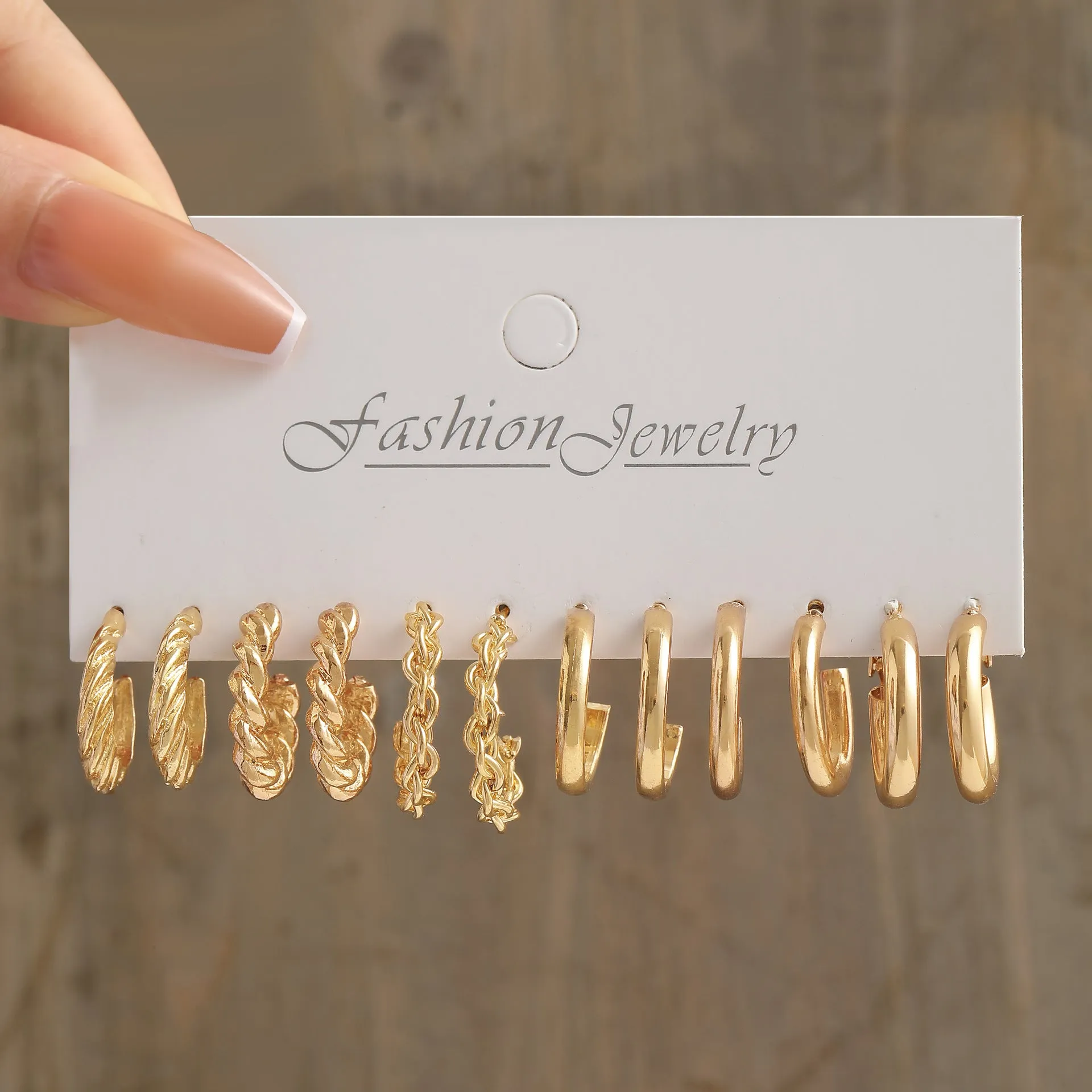 Wholesale Metal Hoop Square Geometric Earrings