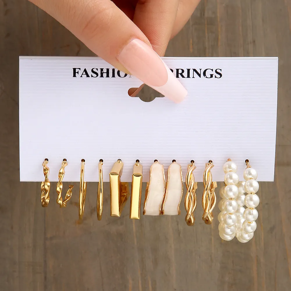 Wholesale Metal Hoop Square Geometric Earrings