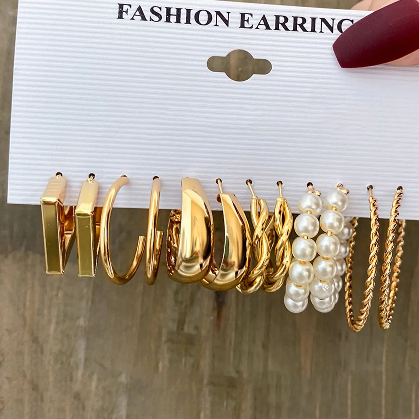 Wholesale Metal Hoop Square Geometric Earrings