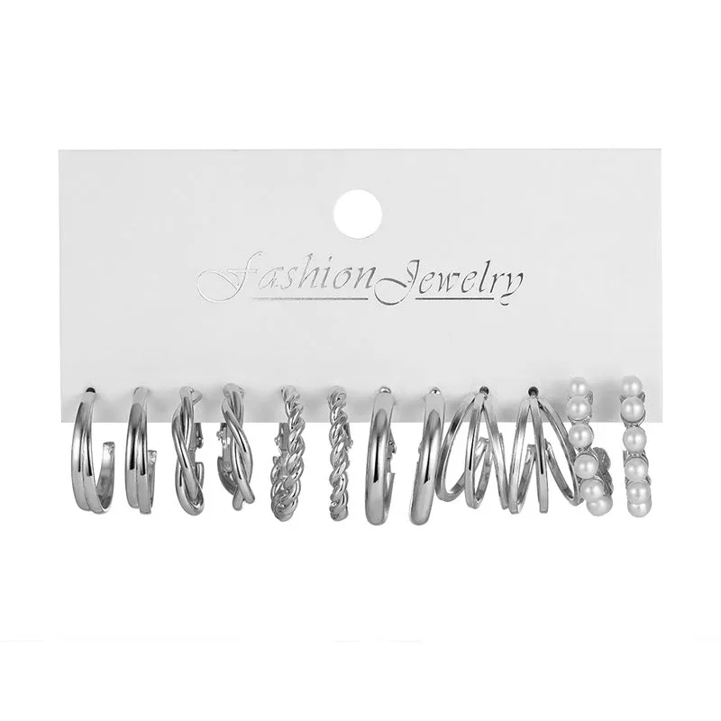Wholesale Metal Hoop Square Geometric Earrings