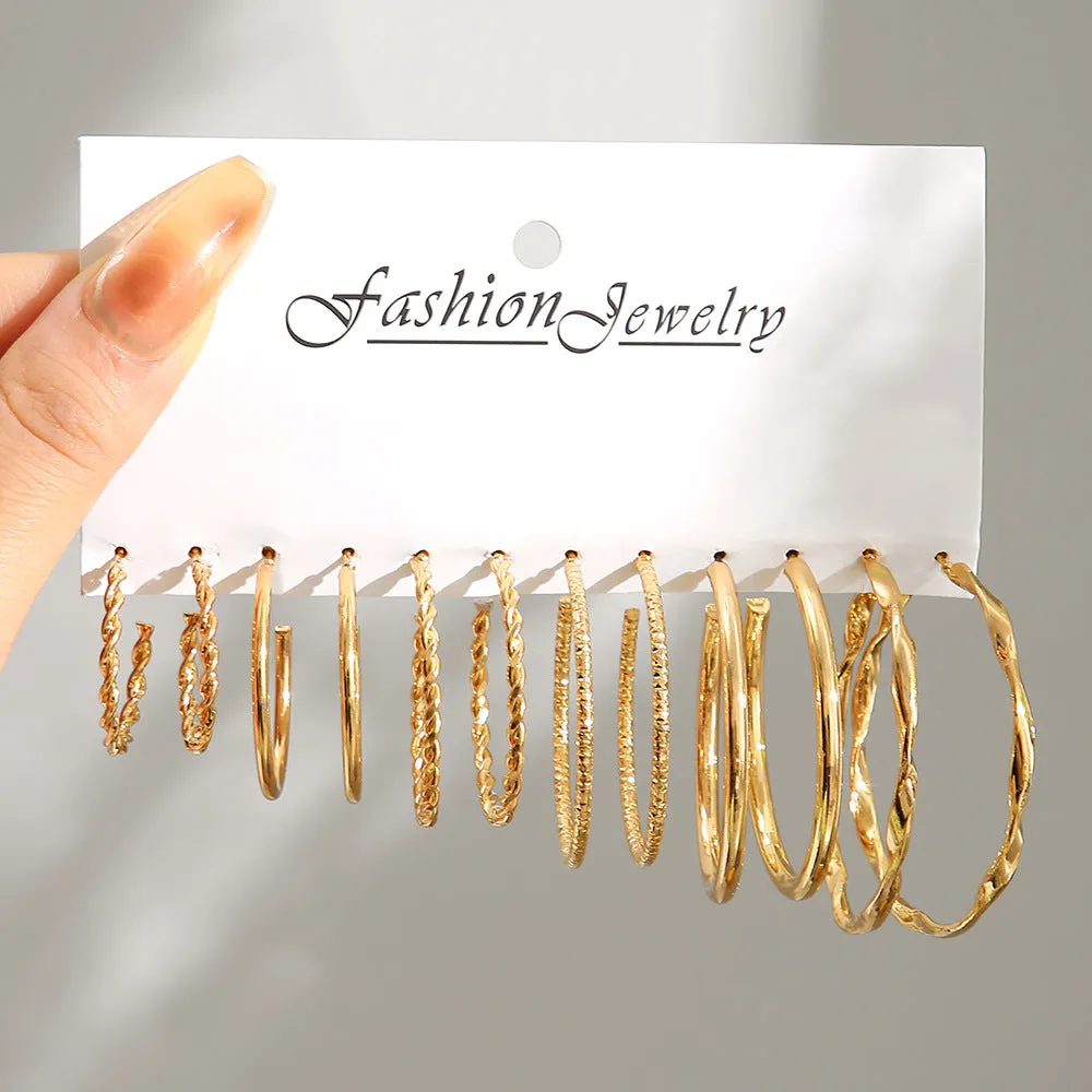 Wholesale Metal Hoop Square Geometric Earrings