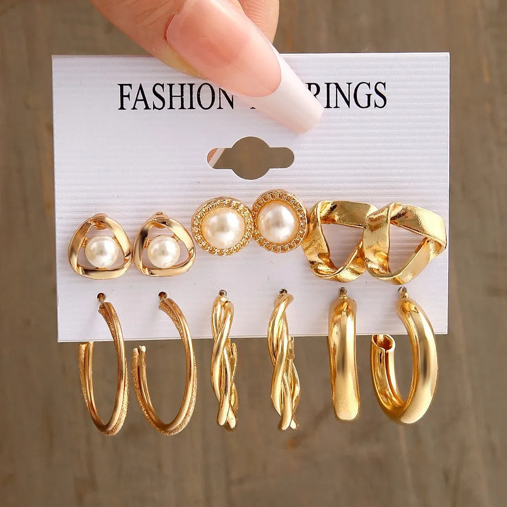 Wholesale Metal Hoop Square Geometric Earrings
