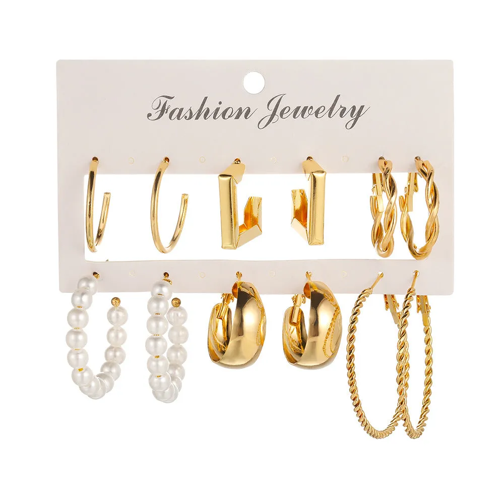 Wholesale Metal Hoop Square Geometric Earrings