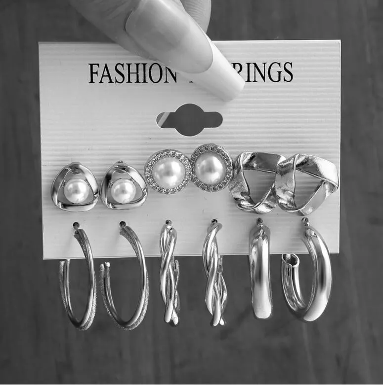 Wholesale Metal Hoop Square Geometric Earrings