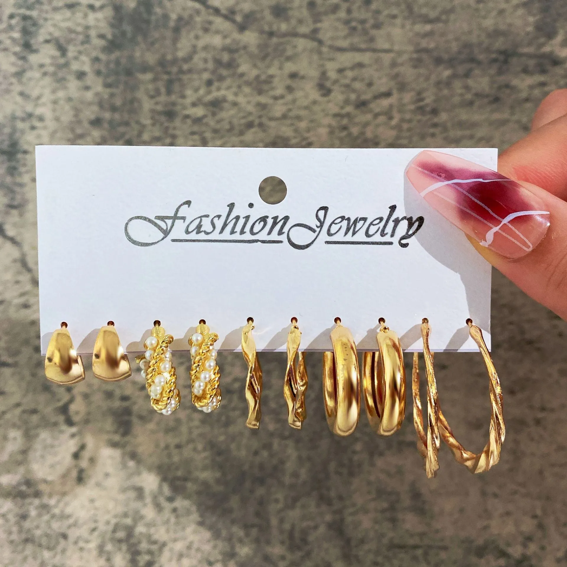 Wholesale Metal Hoop Square Geometric Earrings