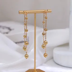 Wholesale Metal Vintage Beaded Round Handmade Cold Style Earrings