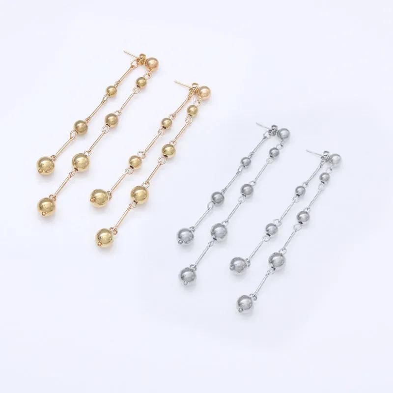 Wholesale Metal Vintage Beaded Round Handmade Cold Style Earrings