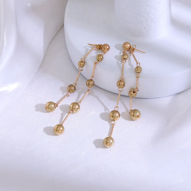 Wholesale Metal Vintage Beaded Round Handmade Cold Style Earrings