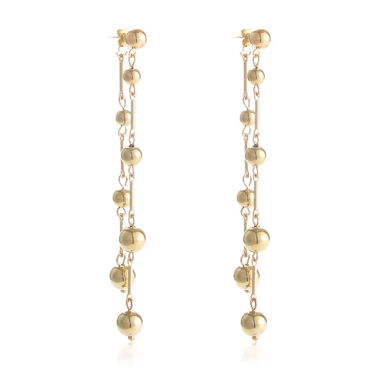 Wholesale Metal Vintage Beaded Round Handmade Cold Style Earrings