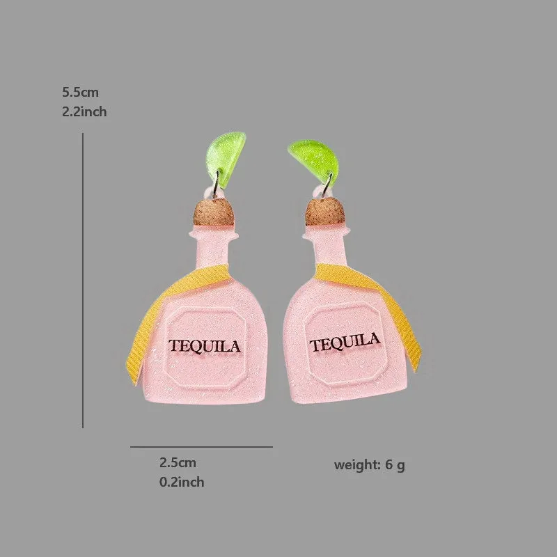 Wholesale Mexican Carnival May 5th Guitar Horse Hat Wine Bottle Violin Goblin Cactus Earrings