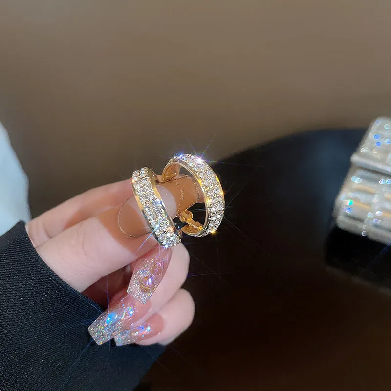 Wholesale Micro Inlaid Diamond Exquisite Fashion Luxury Versatile Personalized Earrings